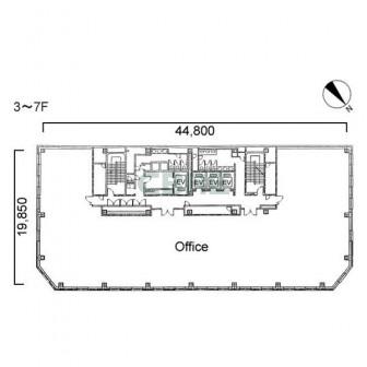 3階〜7階 平面図