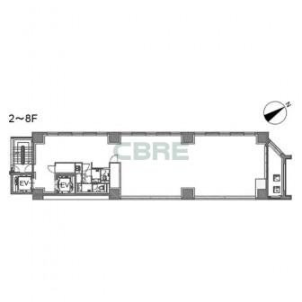 2階〜8階 平面図