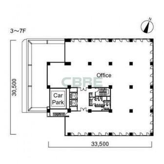 3階〜7階 平面図