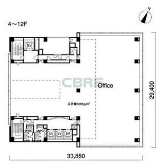 4階〜12階 平面図