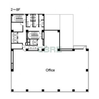 2階〜8階 平面図
