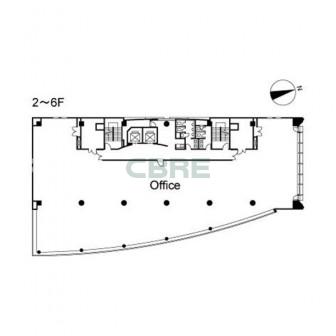 2階〜6階 平面図