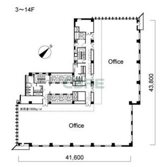 3階〜14階 平面図
