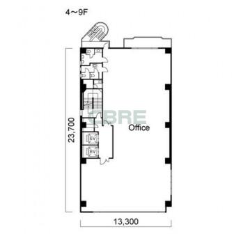 4階〜9階 平面図