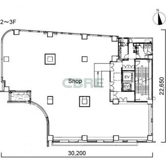 2階〜3階 平面図