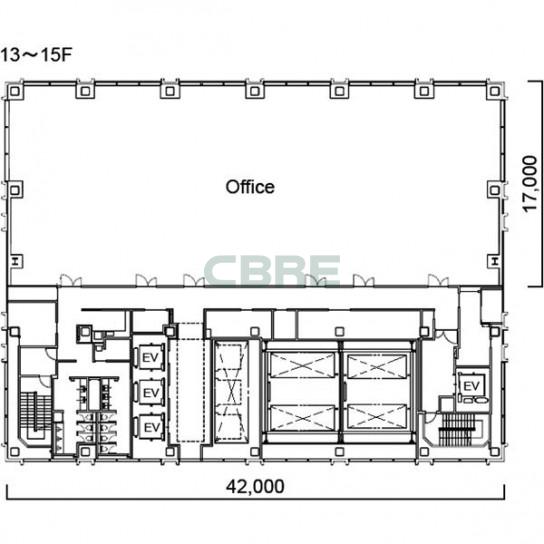 13階〜15階 平面図