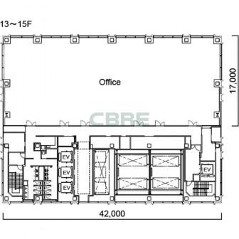 13階〜15階 平面図