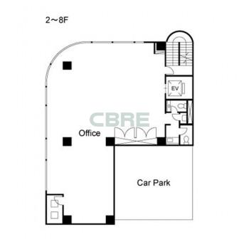 2階〜8階 平面図