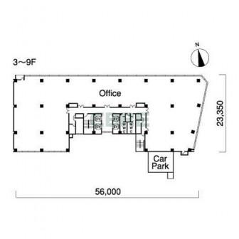 3階〜9階 平面図