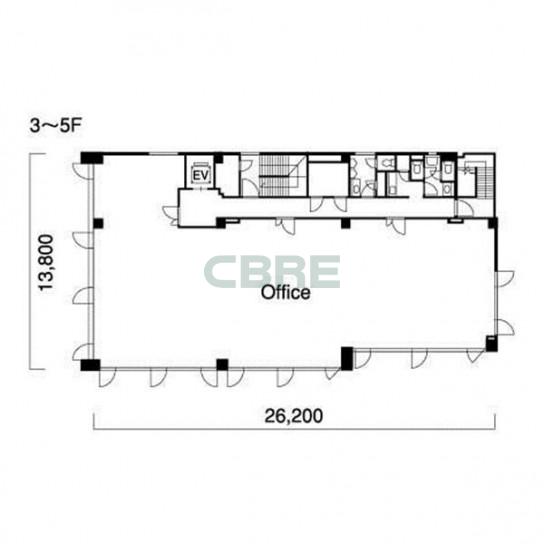 3階〜5階 平面図