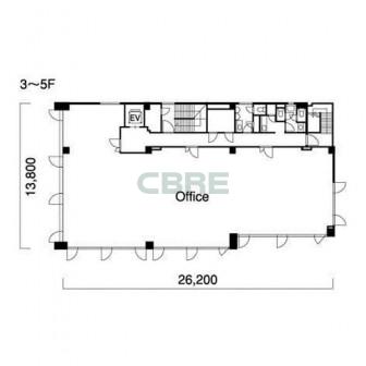 3階〜5階 平面図