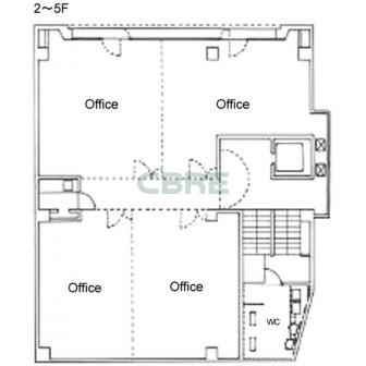 2階〜5階 平面図