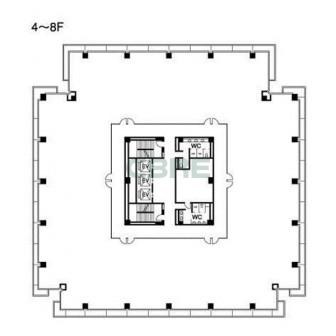4階〜8階 平面図