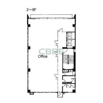 2階〜8階 平面図