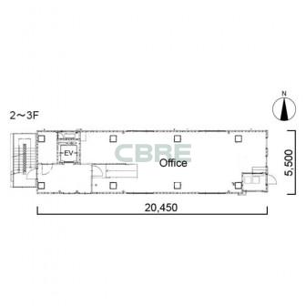 2階〜3階 平面図