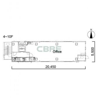 4階〜10階 平面図