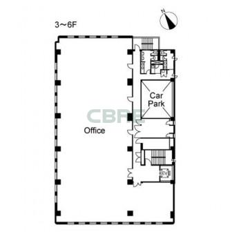 3階〜6階 平面図