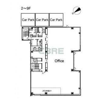 2階〜9階 平面図