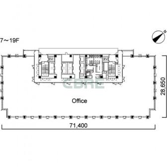 7階〜19階 平面図