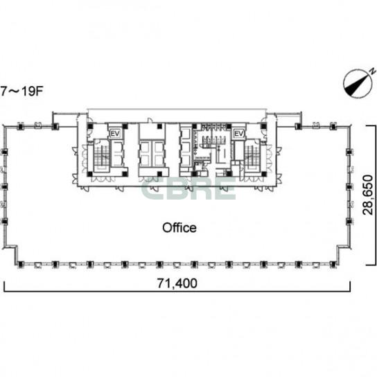 7階〜19階 平面図
