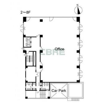 2階〜8階 平面図