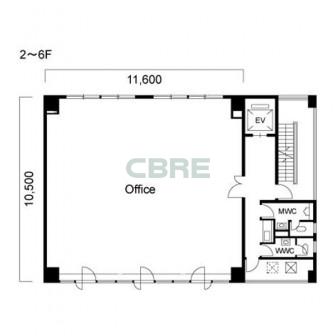 2階〜6階 平面図