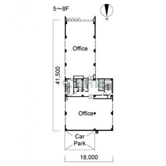 5階〜8階 平面図