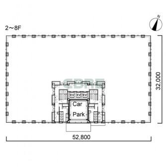 2階〜8階 平面図