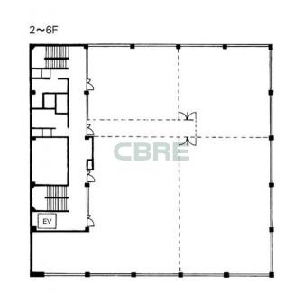 2階〜6階 平面図