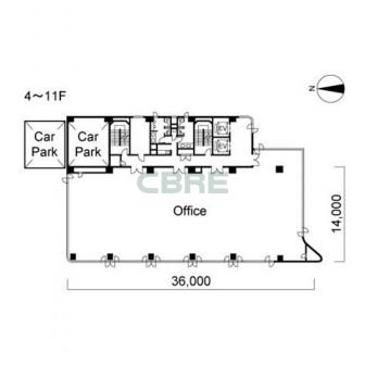 4階〜11階 平面図
