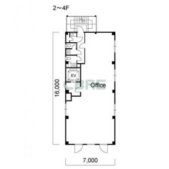 2階〜4階 平面図