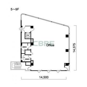 5階〜9階 平面図