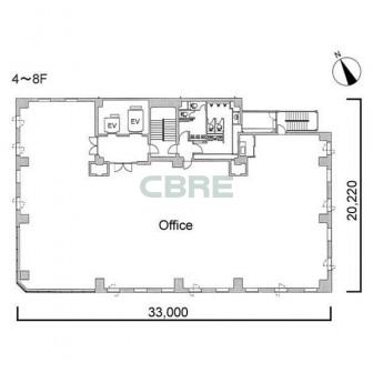 4階〜8階 平面図