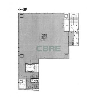 4階〜8階 平面図