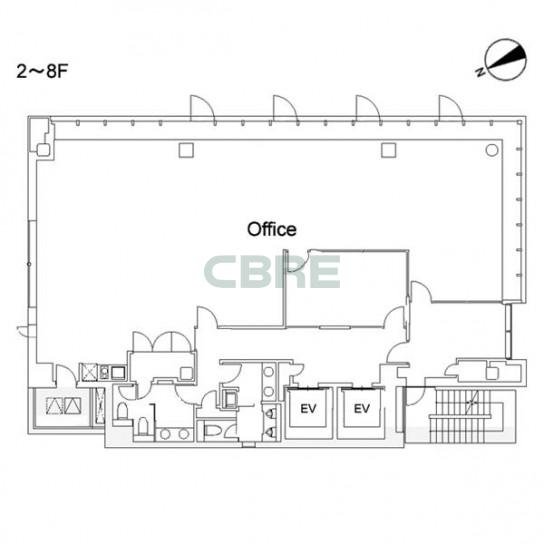 2階〜8階 平面図