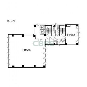3階〜7階 平面図