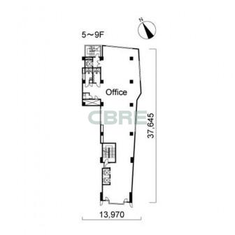 5階〜9階 平面図
