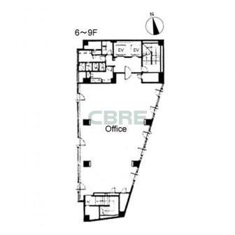 6階〜9階 平面図