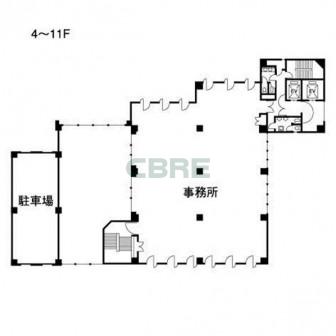 4階〜11階 平面図