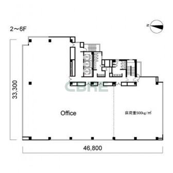 2階〜6階 平面図