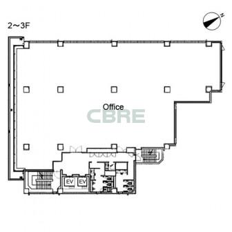2階〜3階 平面図