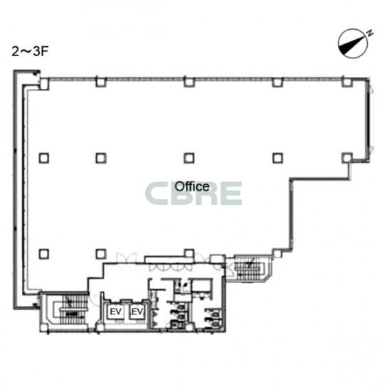 2階〜3階 平面図