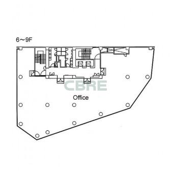 6階〜9階 平面図
