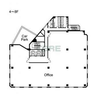 4階〜8階 平面図