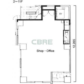 2階〜11階 平面図