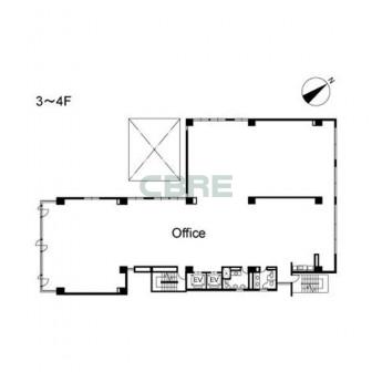 3階〜4階 平面図