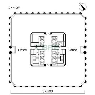 2階〜10階 平面図