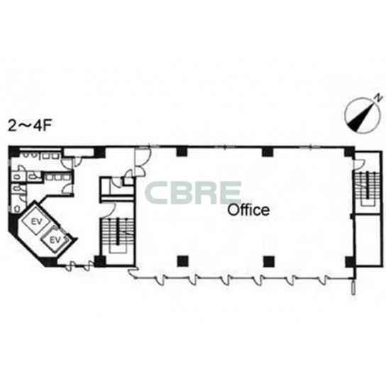 2階〜4階 平面図