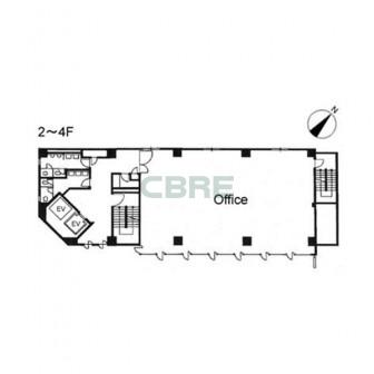 2階〜4階 平面図