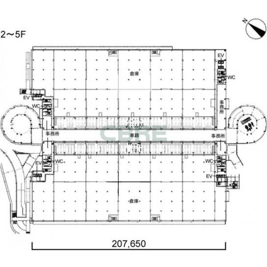 2階〜5階 平面図